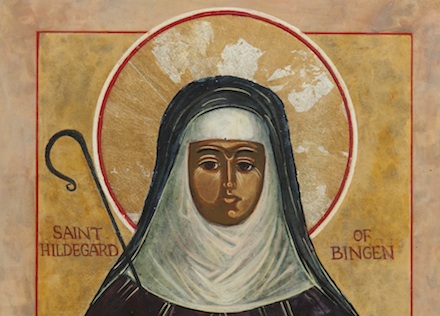 An icon of St Hildegard by Fr Richard Cannuli (CNS)