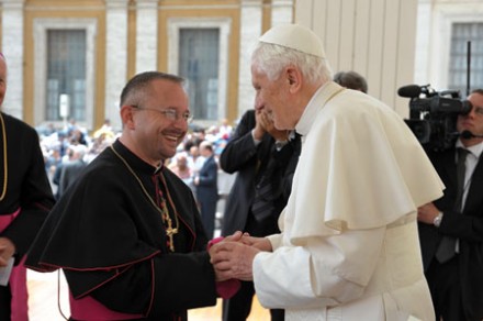 Bishop David Bell meets Pope Benedict