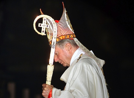 Cardinal Martini after celebrating his final Mass as Archbishop of Milan in 2002 (AP)