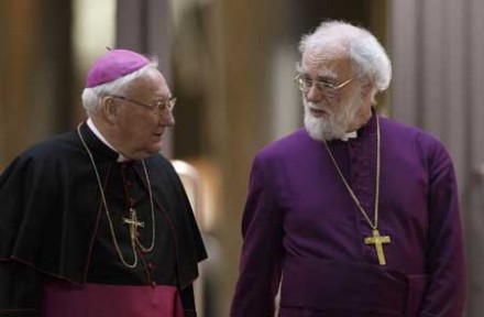 Bishop Brian Farrell, secretary of the Pontifical Council for Promoting Christian Unity, and the Archbishop of Canterbury (Photo: CNS)