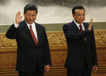 Politburo Standing Committee members Xi Jinping and Li Keqiang. China does not let the Pope choose his bishops (Photo: PA)