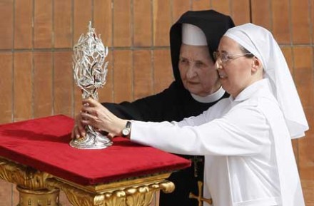 A reliquary at Blessed Pope John Paul II's beatification ceremony in St Peter's Square (Photo: CNS)