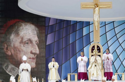 Benedict XVI presides at the beatification of John Henry Newman at Cofton Park in Birmingham (Photo: CNS)