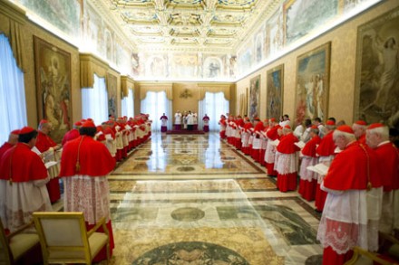 The Pope makes his announcement at a meeting of Vatican cardinals (Photo: PA)